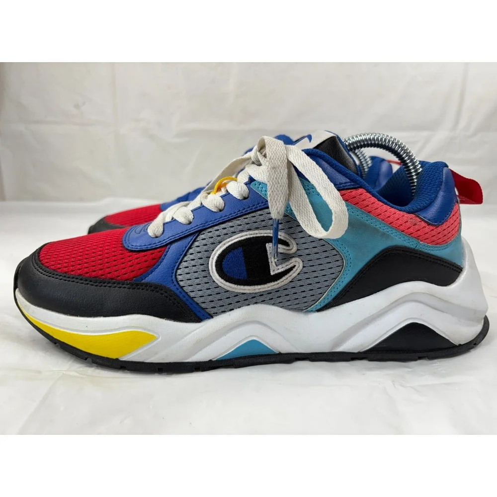Champion Mens 93 Eighteen SP Color Block Sneaker Black Multi Size 8
